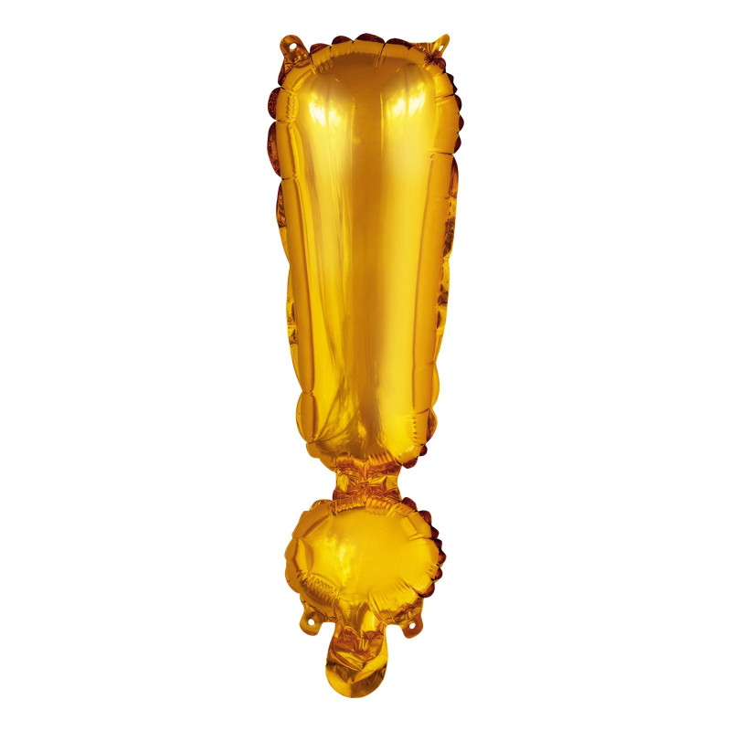Bokstavsballong Mini Guld Metallic - Tecken !