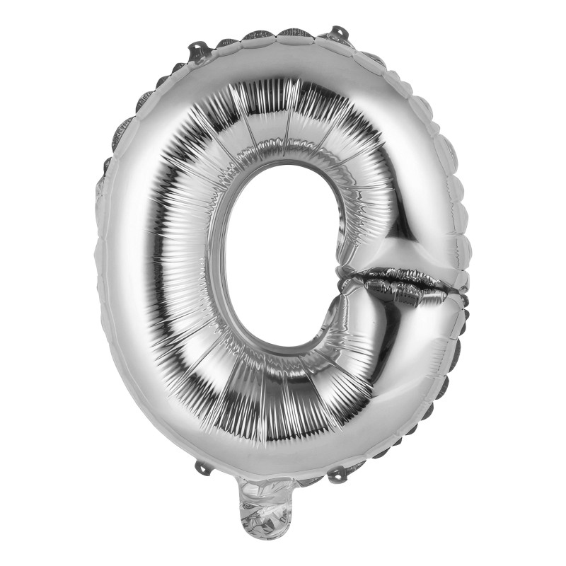 Bokstavsballong Mini Silver Metallic - Bokstav O