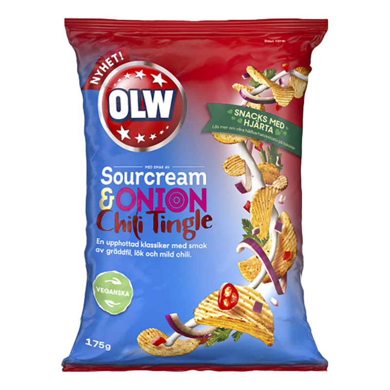 OLW Sourcream & Onion Chili Tingle - 175 gram