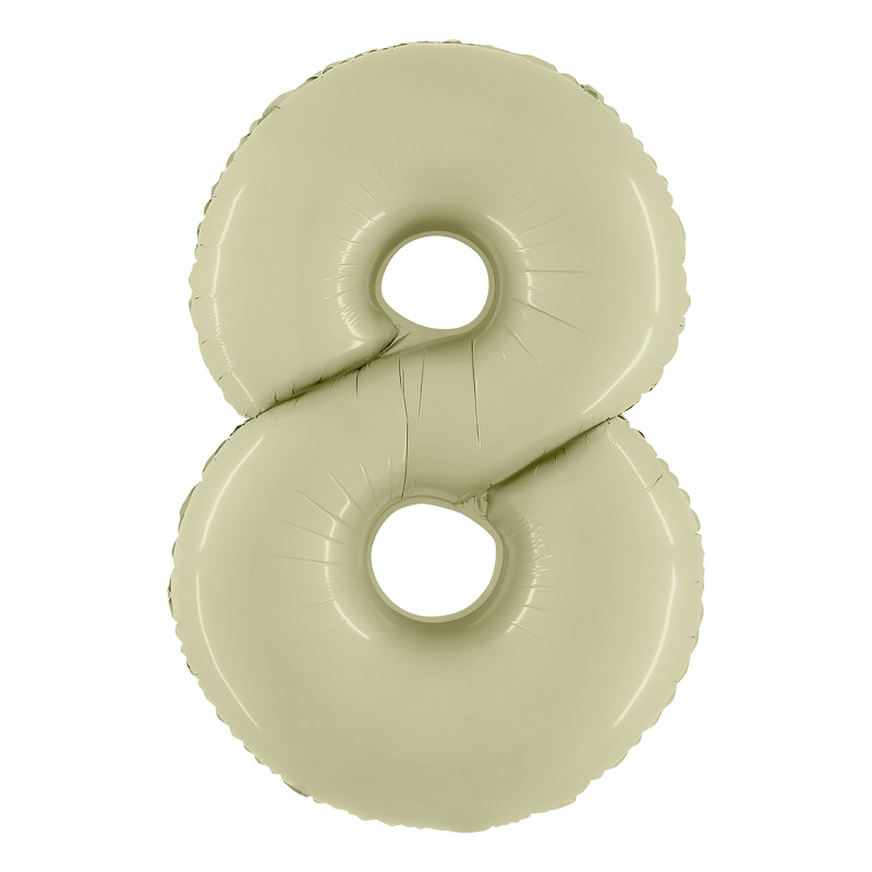 Sifferballong Satin Olive Green - Siffra 8