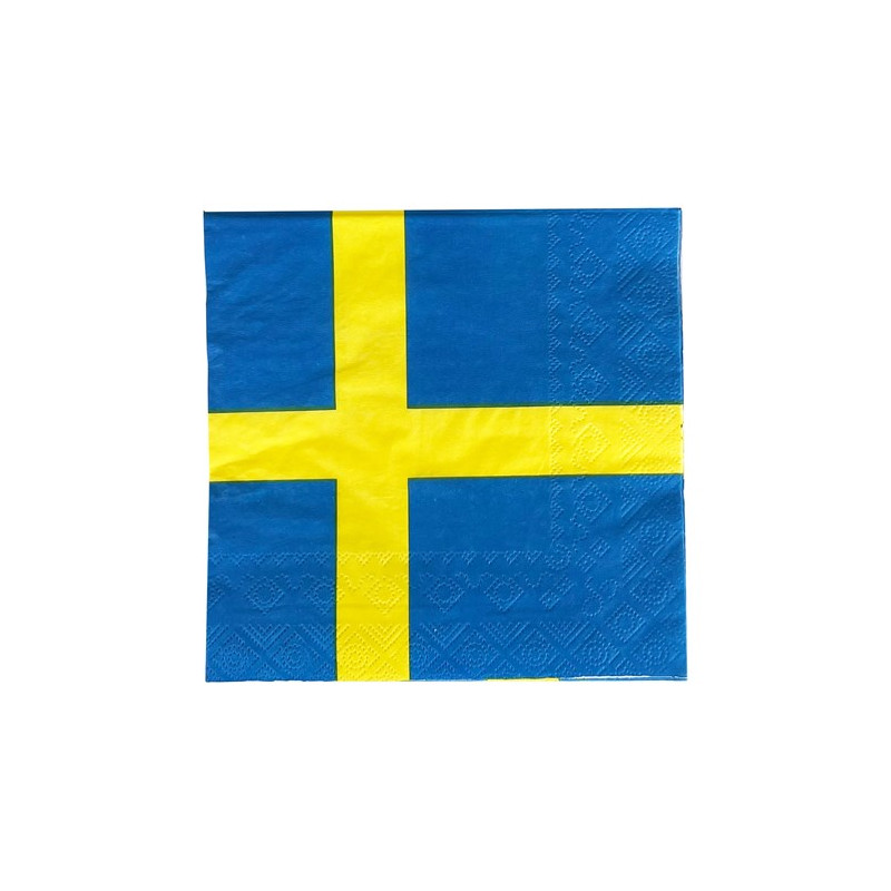 Servetter - svenska flaggan, Blå / Gul