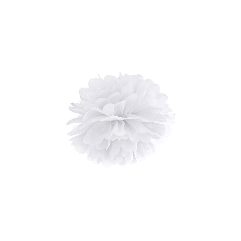 Pom poms - Pastell, Vit - 25 cm