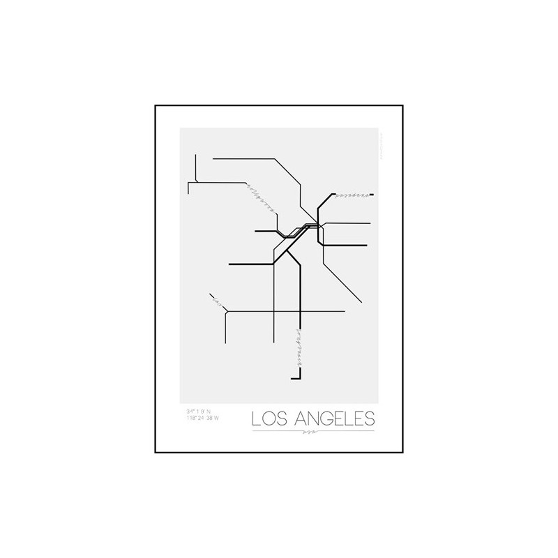 Poster - Tunnelbanor i olika städer, Los Angeles