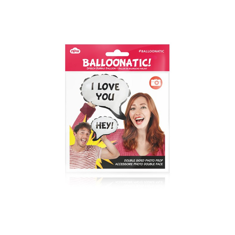 Uppblåsbar pratbubbla - Balloonatic, I Love You / HEY