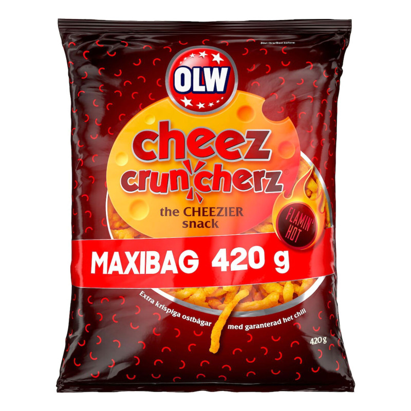 OLW Maxibag Cheez Cruncherz Flamin Hot - 420 gram