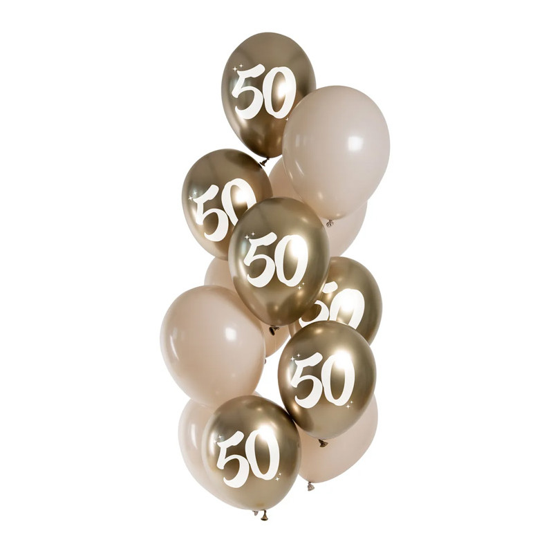 Ballongset Guld/Latte 50 år