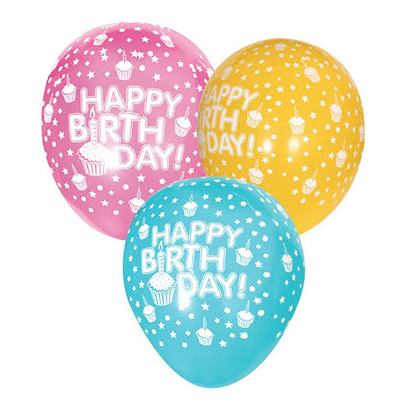 Ballonger Happy Birthday Cupcake - 6-pack