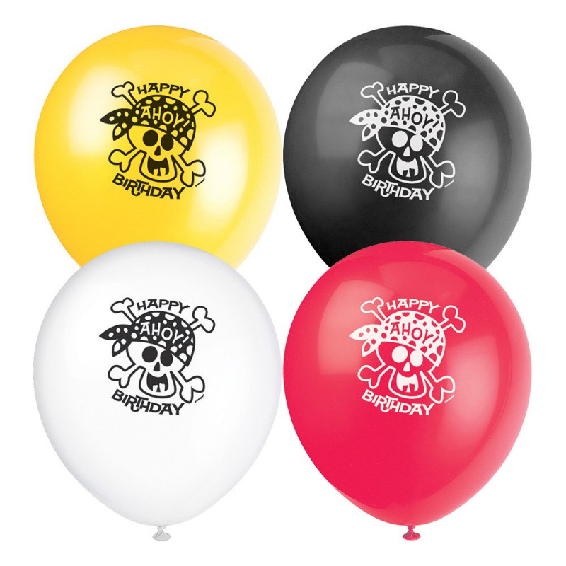 Ballonger Happy Birthday Pirat - 8-pack
