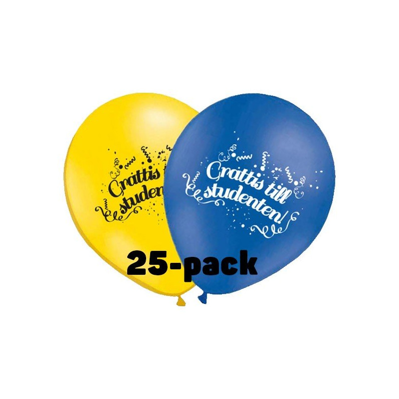 Ballonger Grattis till Studenten! - 25-pack