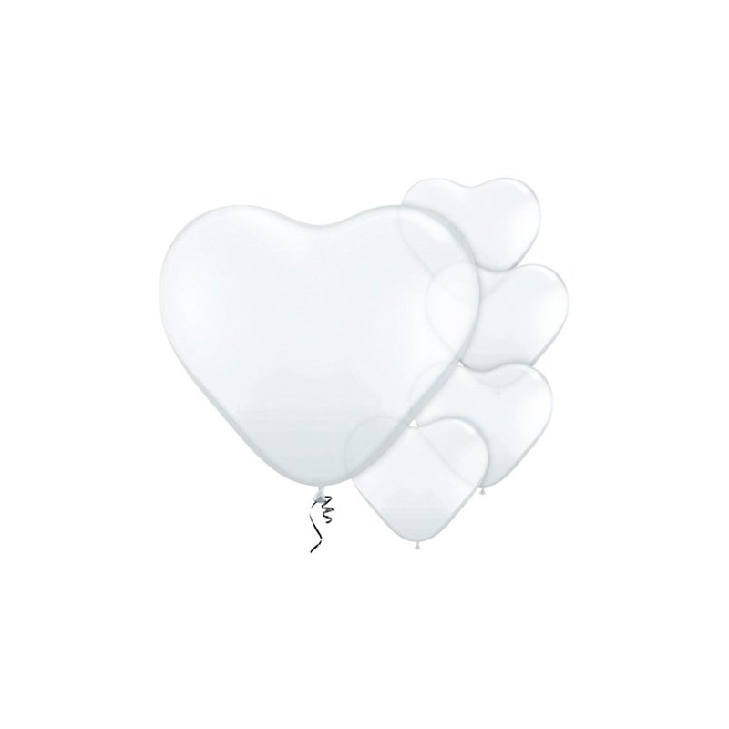 Ballonger Hjärtan Transparenta - 100-pack