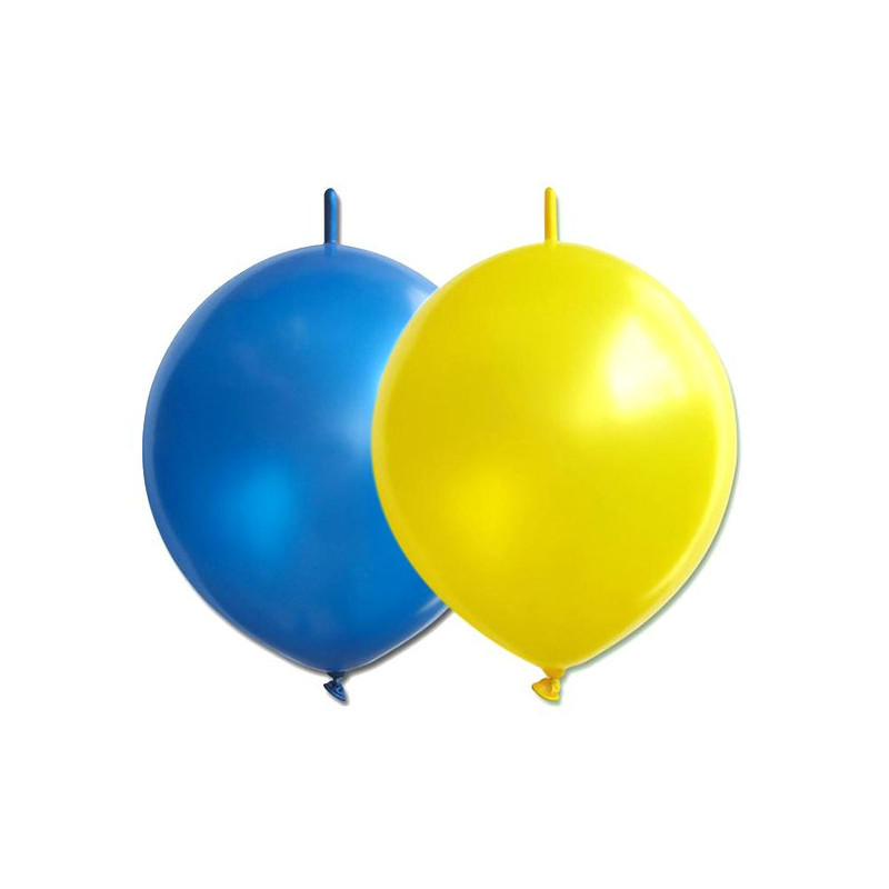 Kedjeballonger Gul & Blå - 10-pack