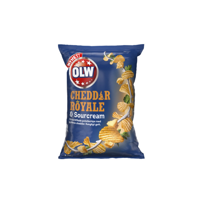 OLW Cheddar Royale & Sourcream Chips - 175 gram