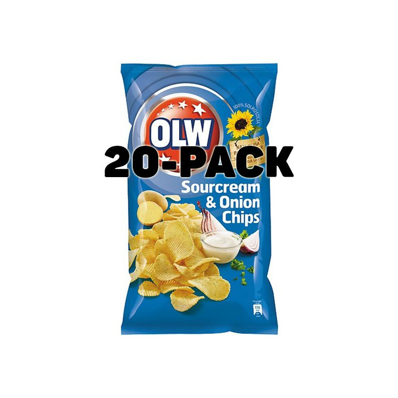 OLW Sourcream & Onion Chips - 20-pack