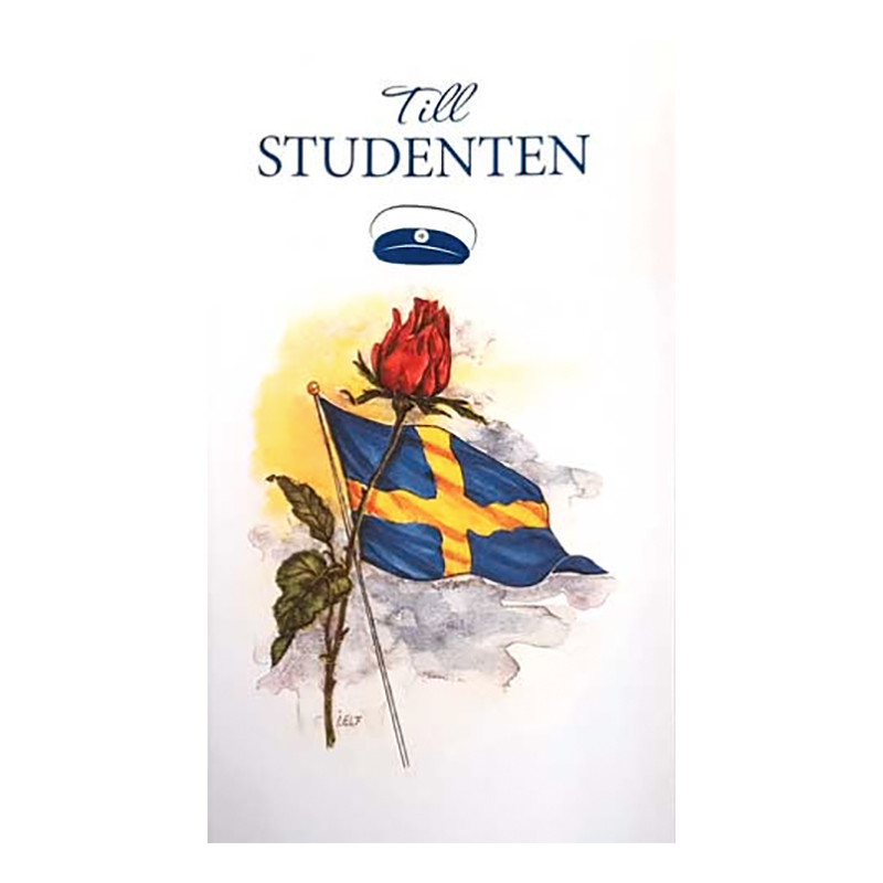 Dubbelkort Till Studenten Svensk Flagga