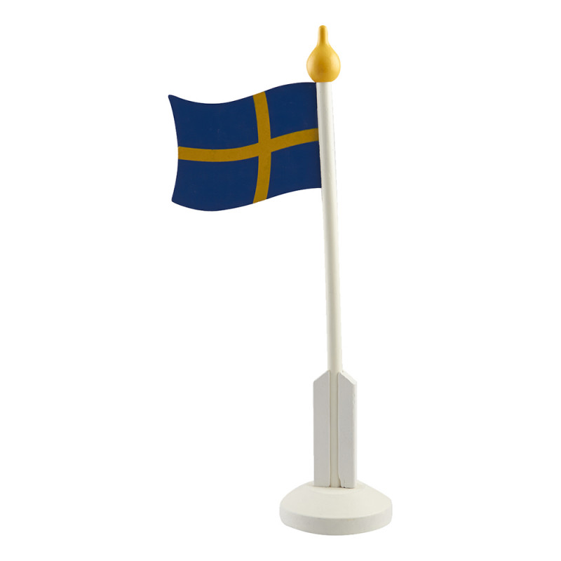 Bordsflagga i Trä Sverige - 37 cm