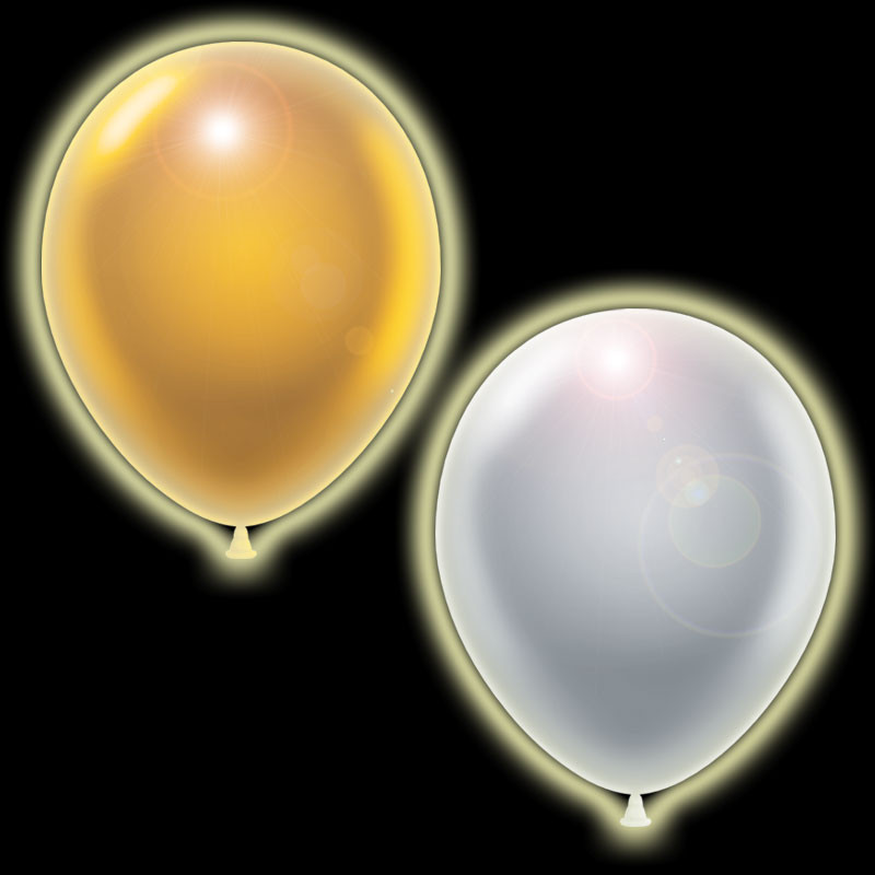 LED Ballonger Silver/Guld