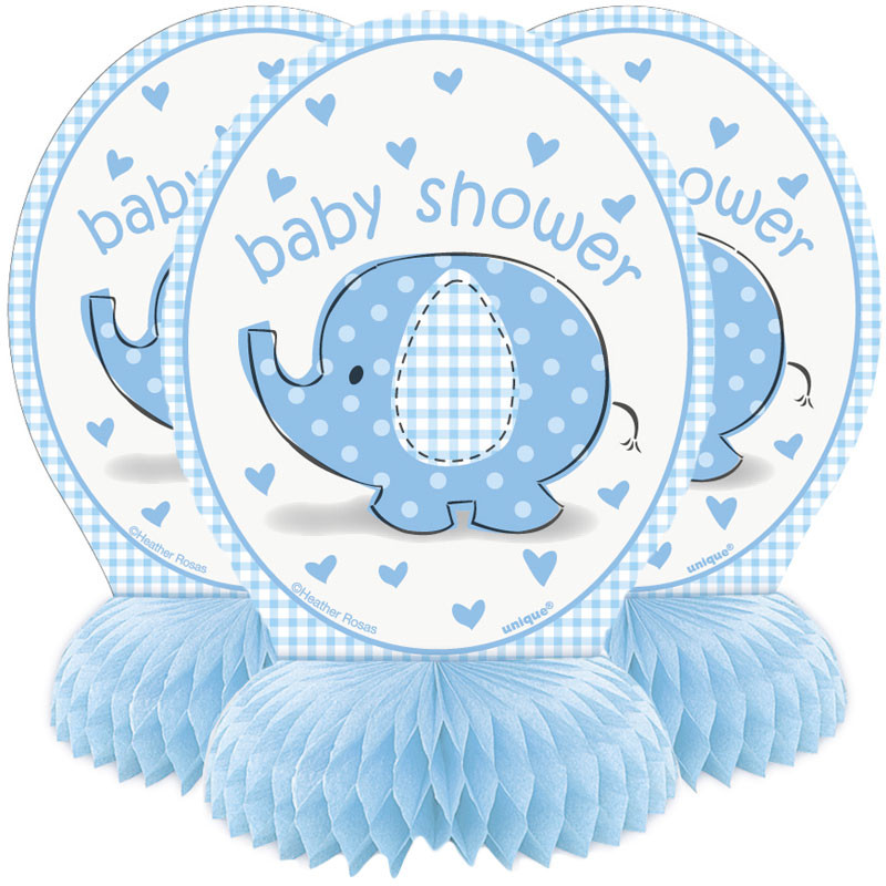 Baby Shower Boy Honeycomb Dekorationer Umbrellaphant