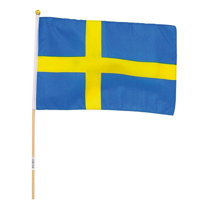 Tygflagga Sverige på Pinne