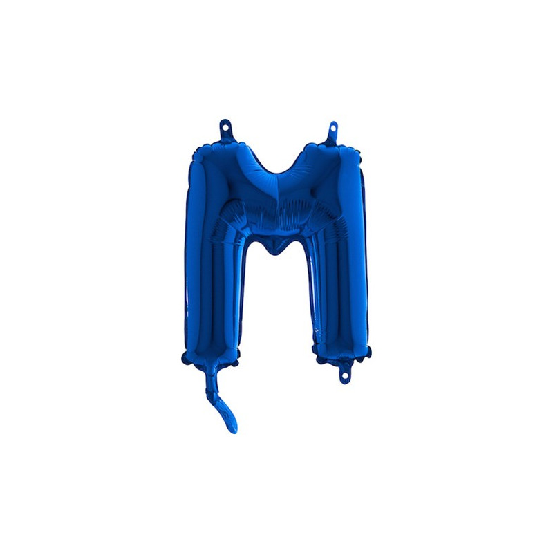 Bokstavsballong Mini Blå Metallic - Bokstav M
