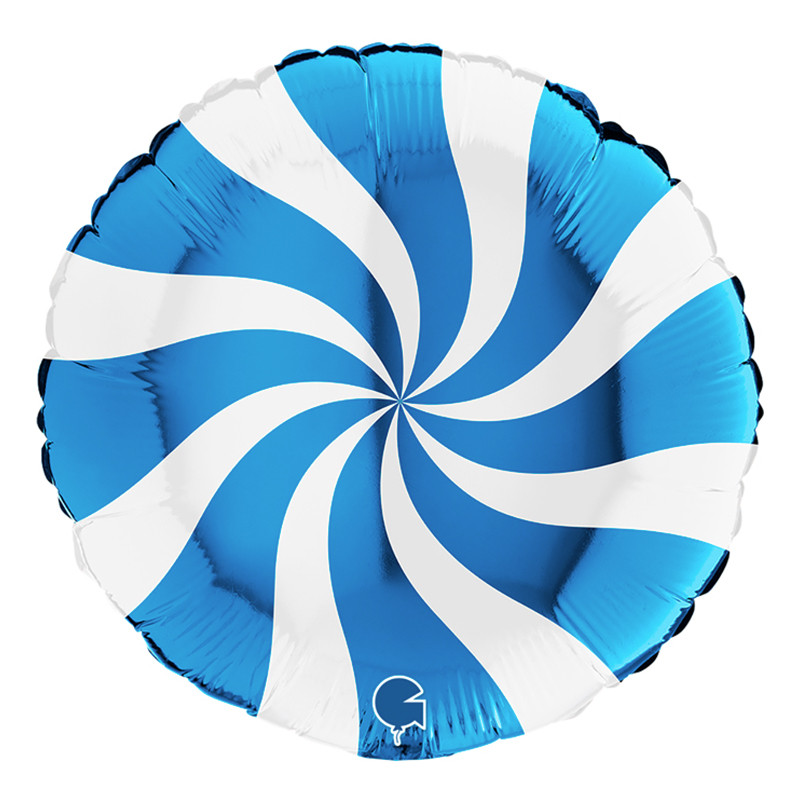 Folieballong Swirly Vit/Blå - 45 cm