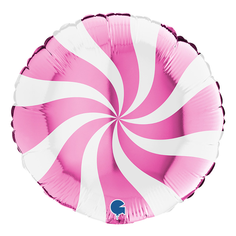 Folieballong Swirly Vit/Rosa - 1-pack
