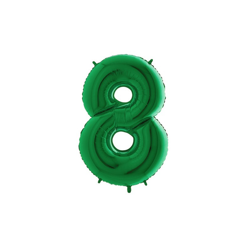 Sifferballong Grön Metallic - Siffra 8