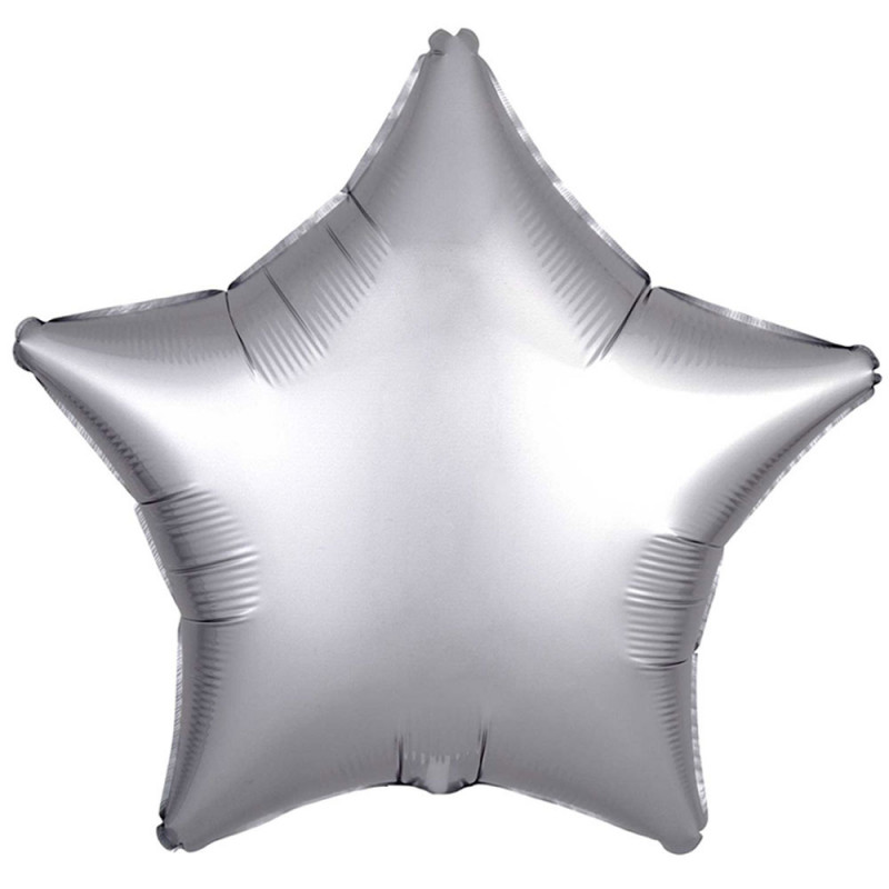 Folieballong Stjärna Platinum Silver Satinluxe