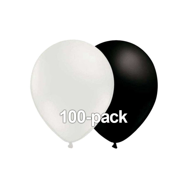 Ballongkombo Vit/Svart - 100-pack