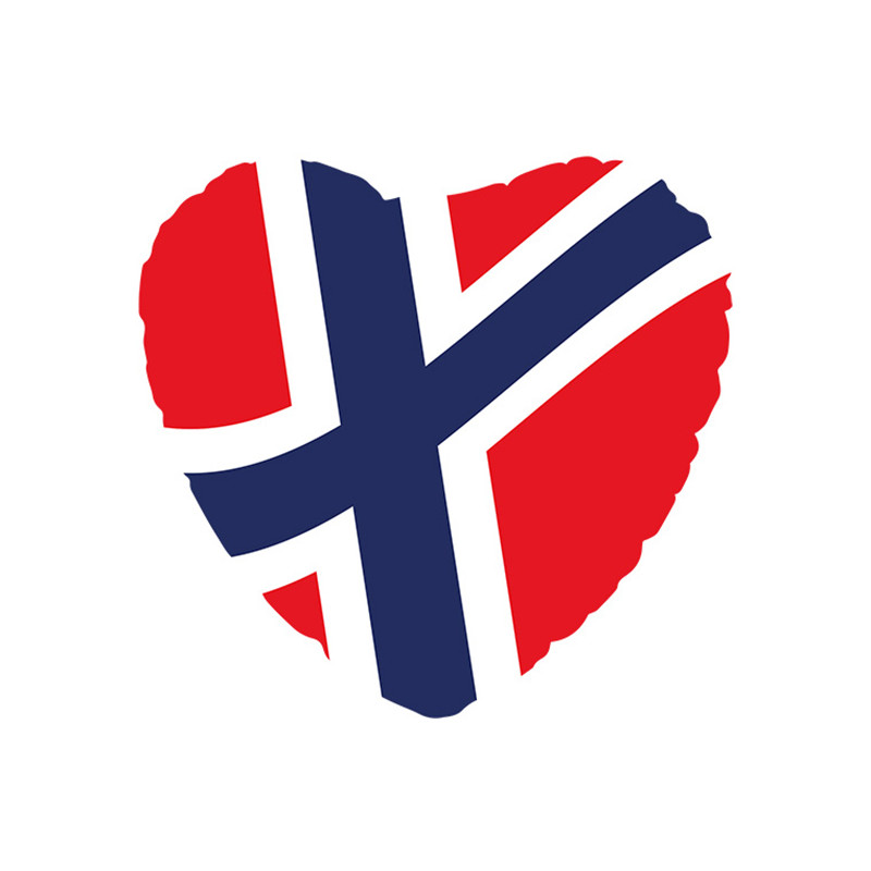 Folieballong Hjärta Norska Flaggan