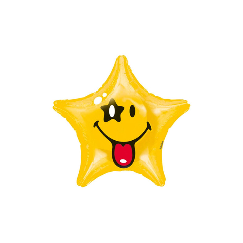 Folieballong Smiley Stjärna